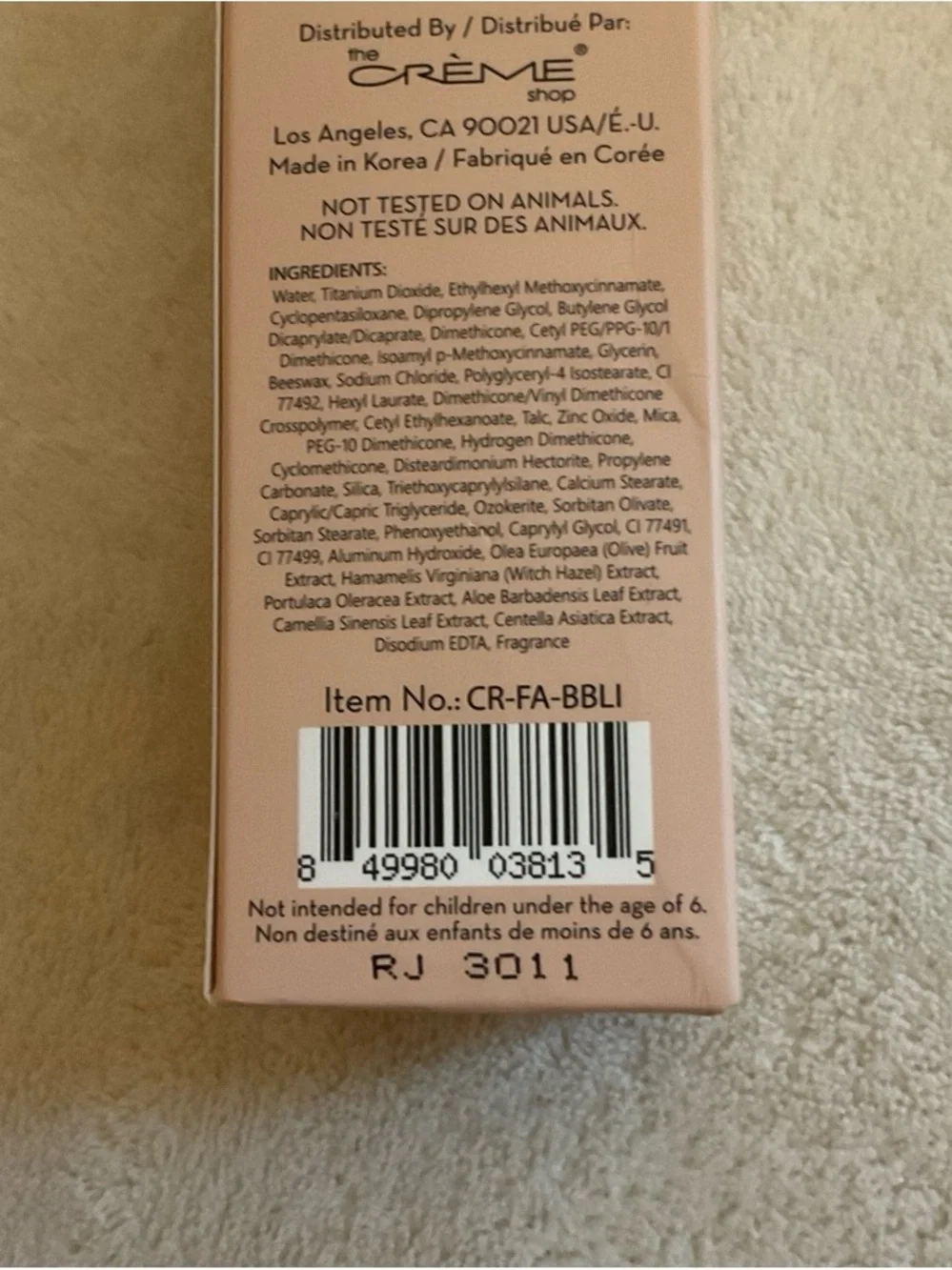 The Crème Shop BB Crème Foundation - Light (Cream Shade)